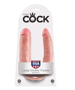 KING COCK VELIKI DVOJNI DILDO V OBLIKI U - MESNAT