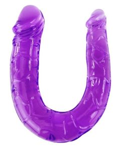 DVOJNI FLEKSIBILNI DILDO VIJOLIČNE BARVE