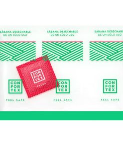 CONFORTEX HIGIENSKE RJUHE ZA ENKRATNO UPORABO, POSAMEZNA TORBA + KONDOMI CONFORTEX JAGODA