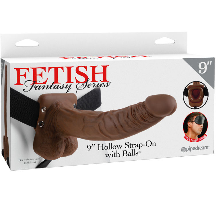 FETISH FANTASY SERIES 9" VOTEL DILDO S TESTISI NA PASU 22,9 CM - RJAVI - slika 2