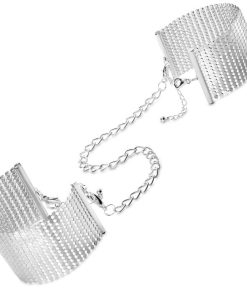 DÉSIR MÉTALLIQUE SILVER METALLIC MESH HANDCUFFS