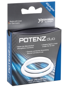 POTENZ DUO DVOJNI OBROČEK ZA PENIS VELIKOST M - BELI - slika 3