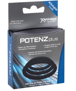 POTENZPLUS KOMPLET 3 OBROČKOV ZA PENIS (S, M, L) - ČRNI - slika 3