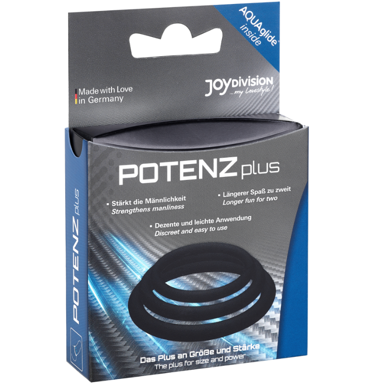 POTENZPLUS KOMPLET 3 OBROČKOV ZA PENIS (S, M, L) - ČRNI - slika 3