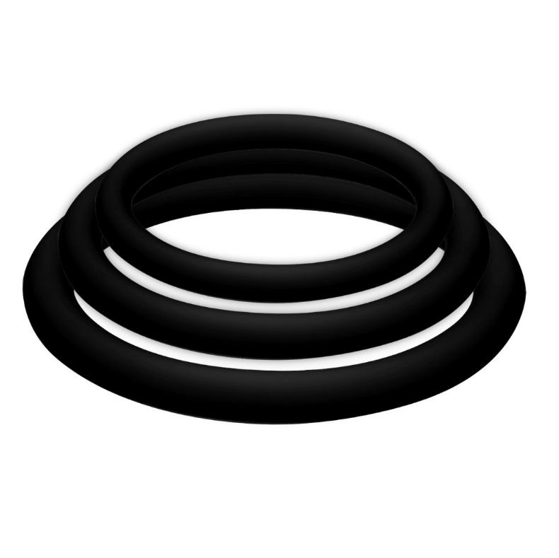 POTENZPLUS KOMPLET 3 OBROČKOV ZA PENIS (S, M, L) - ČRNI