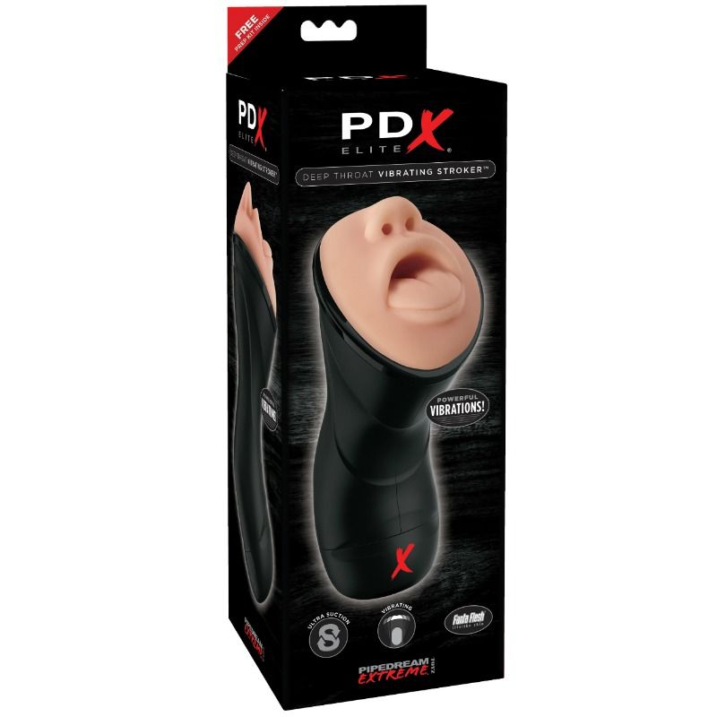 PDX ELITE DEEP THROAT VIBRACIJSKI STROKER - USTA - slika 3