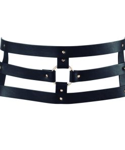 BIJOUX INDISCRETS MAZE WIDE BELT AND RESTRAINTS BLACK