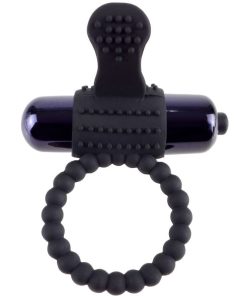 Alternative view of FANTASY C-RING VIBRATING SILICONE SUPER RING BLACK