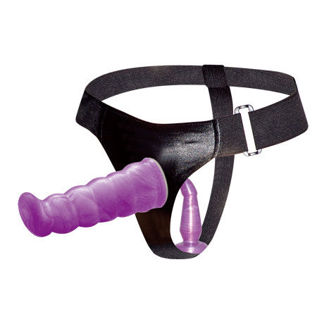 ULTRA DILDO NA PASU ZA ANALNO IN VAGINALNO UPORABO - VIJOLIČNI - slika 3