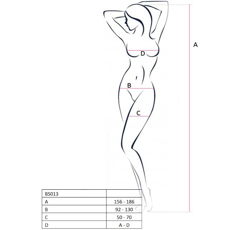 PASSION WOMAN BS013 BODYSTOCKING BLACK ONE SIZE - slika 2