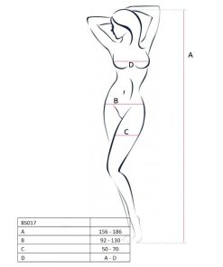 Alternative view of PASSION WOMAN BS017 BODYSTOCKING WHITE ONE SIZE