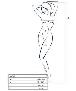 Alternative view of PASSION WOMAN BS019 BODYSTOCKING BLACK ONE SIZE