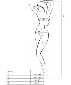 Alternative view of PASSION WOMAN BS020 BODYSTOCKING BLACK ONE SIZE