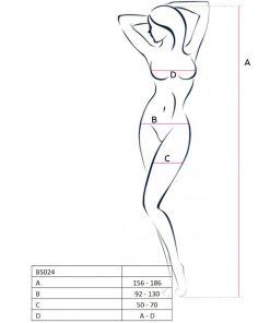Alternative view of PASSION WOMAN BS024 BODYSTOCKING WHITE ONE SIZE