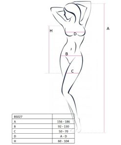 Alternative view of PASSION WOMAN BS027 BODYSTOCKING DRESS STYLE RED ONE SIZE