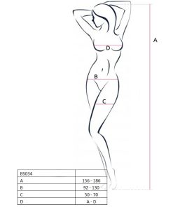 PASSION WOMAN BS034 BODYSTOCKING WHITE ONE SIZE - slika 2