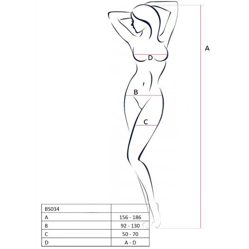 PASSION WOMAN BS034 BODYSTOCKING WHITE ONE SIZE - slika 2