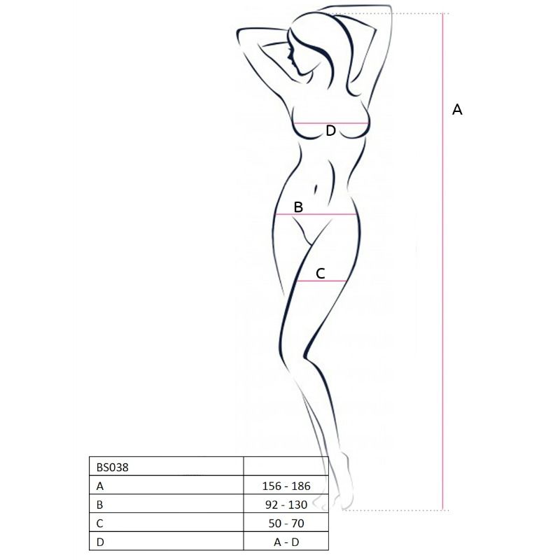 PASSION WOMAN BS038 BODYSTOCKING BLACK ONE SIZE - slika 3