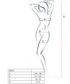 PASSION WOMAN BS031 BODYSTOCKING WHITE ONE SIZE - slika 2