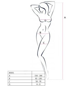 PASSION WOMAN BS031 BODYSTOCKING BLACK ONE SIZE - slika 3