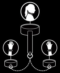 FETISH SUBMISSIVE LEATHER AND HANDCUFFS VEGAN LEATHER - slika 3
