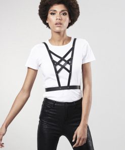 BIJOUX INDISCRETS MAZE CROSS CLEAVAGE HARNESS BLACK - slika 3