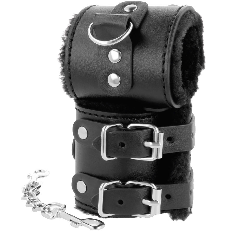 DARKNESS WRIST RESTRAINTS BLACK WITH FUR - slika 2