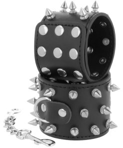 Alternative view of DARKNESS  KULLS AND BONES HANDCUFFS WITH SPIKES