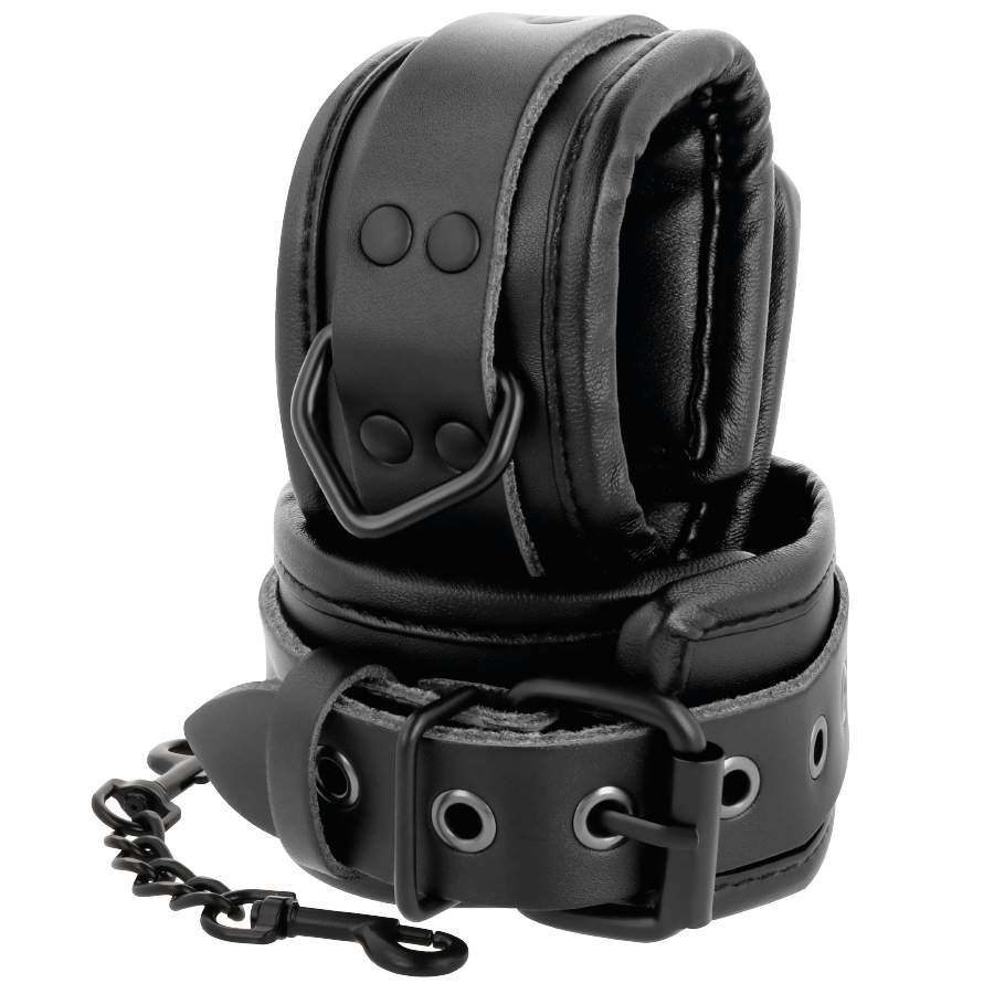 DARKNESS LEATHER AND HANDCUFFS BLACK - slika 3
