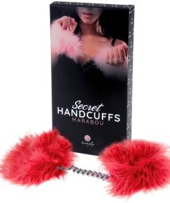 Alternative view of RED MARABOU HANDCUFFS
