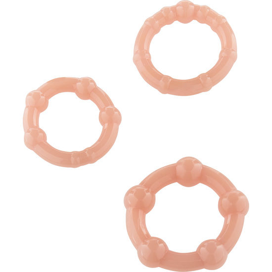 SEVENCREATIONS KOMPLET 3 OBROČKOV ZA PENIS - KOŽNATI