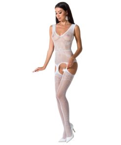 PASSION WOMAN BS062 BODYSTOCKING WHITE ONE SIZE