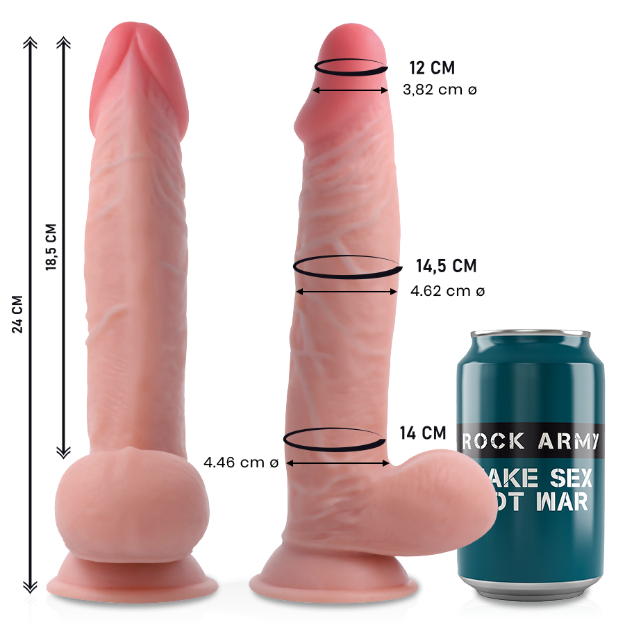ROCKARMY DUAL DENSITY DILDO - SHERMAN 24 CM - slika 3