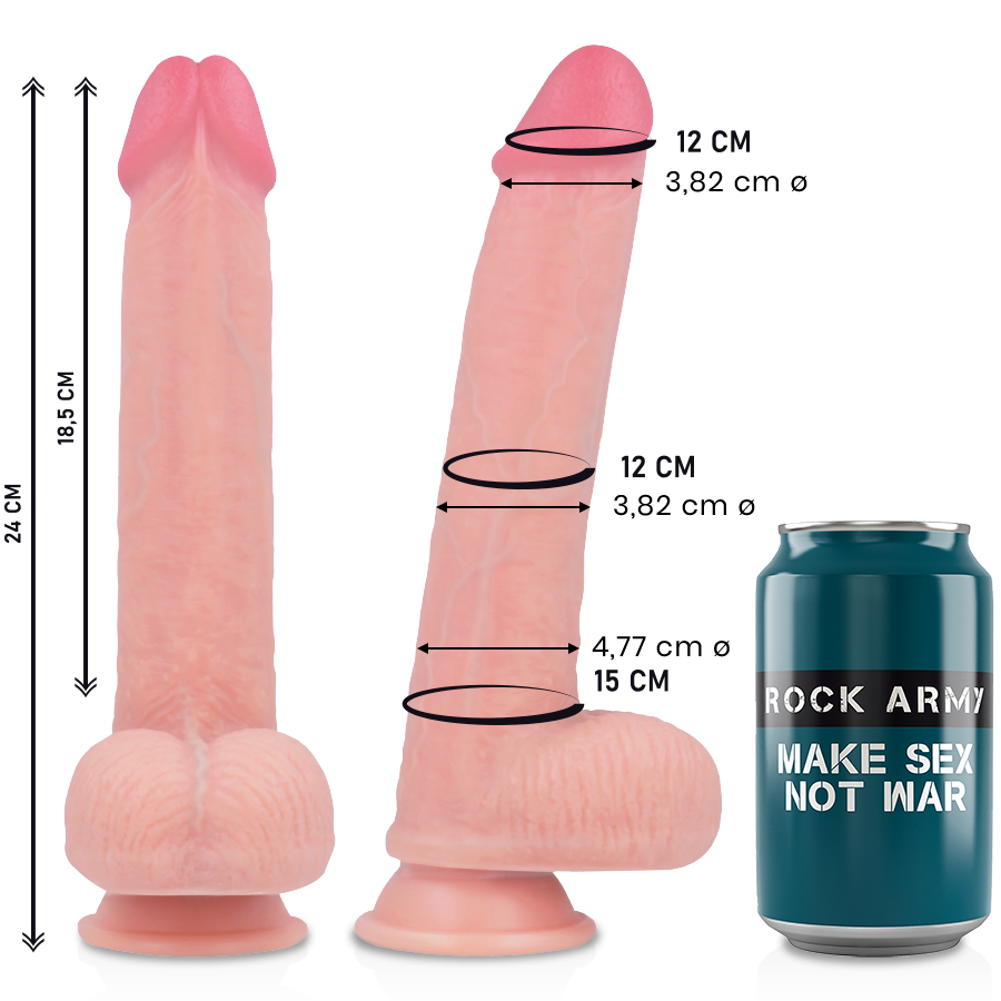 ROCKARMY REALSITIČNI VIBRATOR IZ TEKOČEGA SILIKONA PREMIUM - KINGCOBRA 24 CM - slika 2