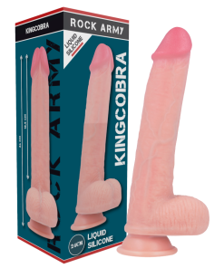 ROCKARMY REALSITIČNI VIBRATOR IZ TEKOČEGA SILIKONA PREMIUM - KINGCOBRA 24 CM