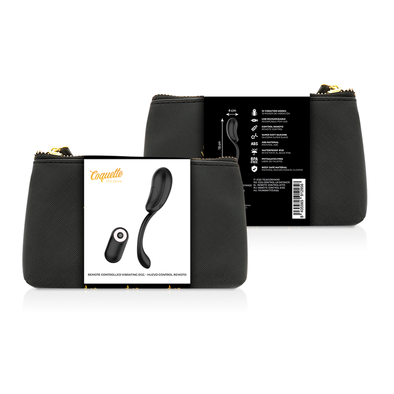 COQUETTE CHIC DESIRE VIBRATING EGG REMOTE CONTROL RECHARGEABLE BLACK/ GOLD - slika 3