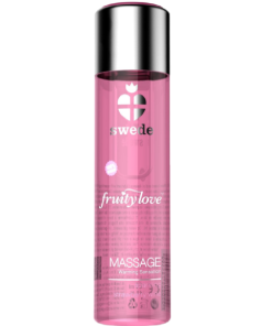 SWEDE FRUITY LOVE MASAŽNO OLJE Z OGREVALNIM UČINKOM PENEČE JAGODNO VINO 120 ML