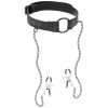 FETISH SUBMISSIVE RING GAG WITH NIPPLE CLAMPS