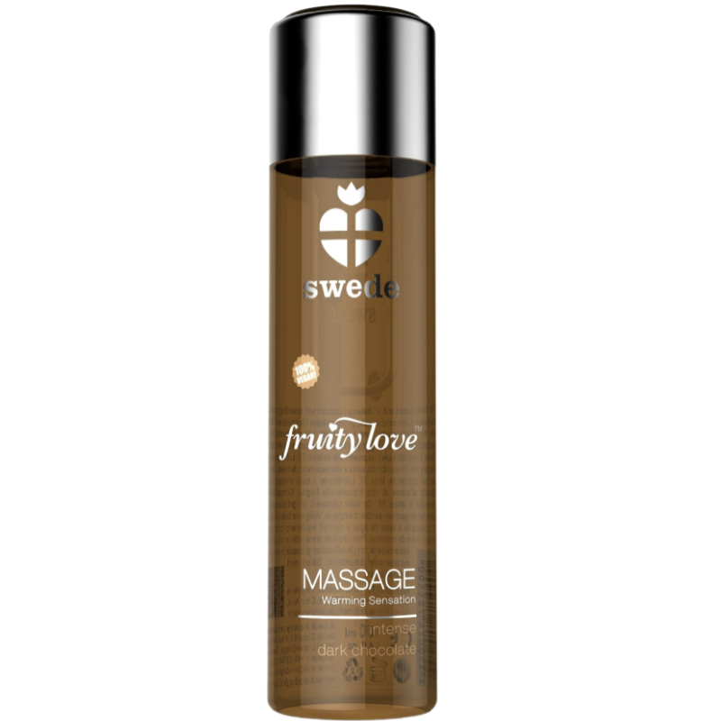 SWEDE FRUITY LOVE MASAŽNO OLJE Z OGREVALNIM UČINKOM INTENZIVNA TEMNA ČOKOLADA 120 ML