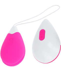Alternative view of OH MAMA TEXTURED VIBRATING EGG 10 MODES - PINK AND WHITE