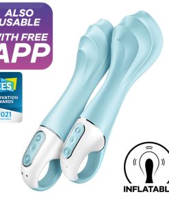 Alternative view of SATISFYER AIR PUMP VIBRATOR 5+ INFLATABLE G-SPOT VIBRATOR - BLUE