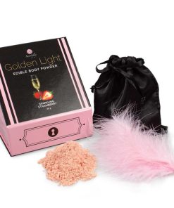 SECRETPLAY GOLDEN LIGHT KIT SPARKLING STRAWBERRY EDIBLE POWDER  FEATHER