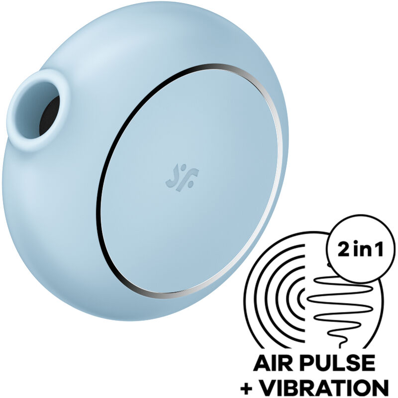 SATISFYER VULVA LOVER 2 DOUBLE AIR PULSE STIMULATOR VIBRATOR - BLUE