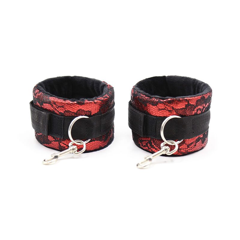 OHMAMA FETISH SHORT VELVET LACE WRIST RESTRAINTS NYLON - slika 2