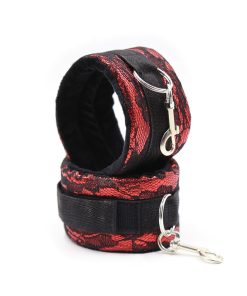 OHMAMA FETISH SHORT VELVET LACE WRIST RESTRAINTS NYLON - slika 3