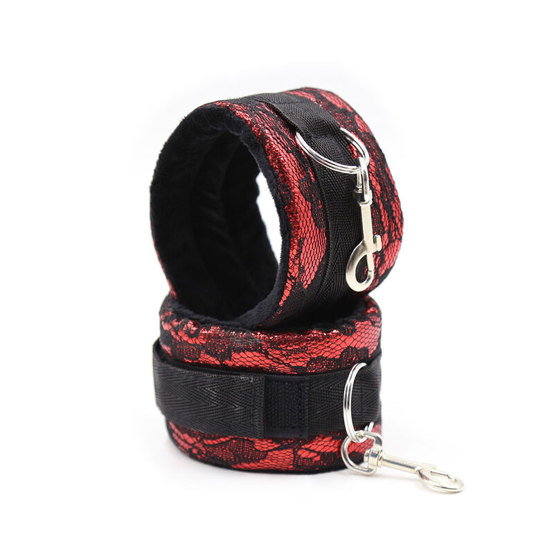 OHMAMA FETISH SHORT VELVET LACE WRIST RESTRAINTS NYLON - slika 3