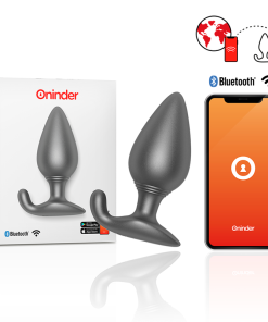 ONINDER VIBRATING ANAL PLUG BLACK - FREE APP