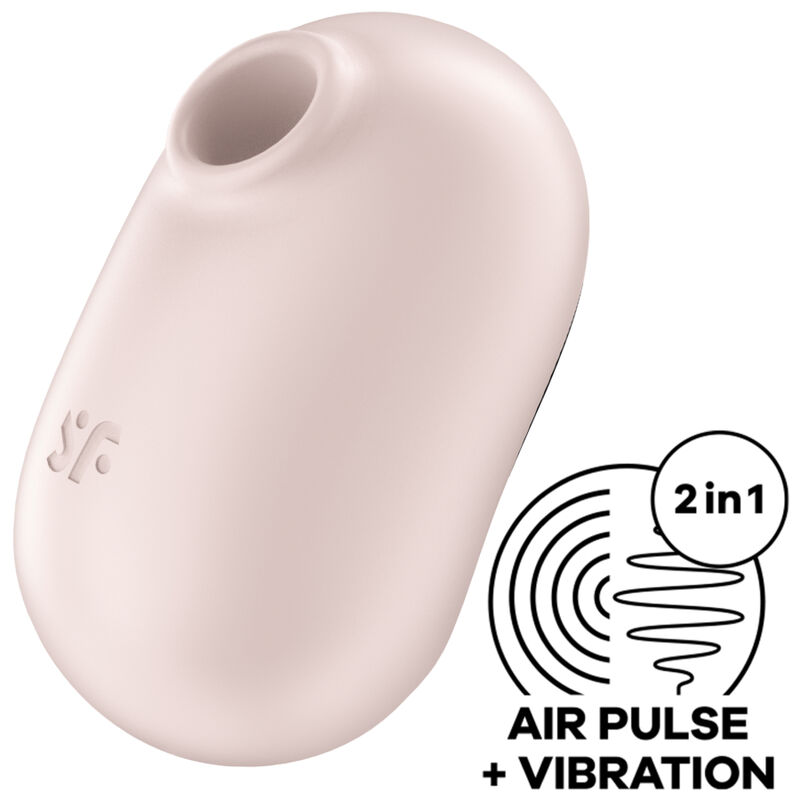 SATISFYER PRO TO GO 2 DOUBLE AIR PULSE STIMULATOR VIBRATOR - BEIGE