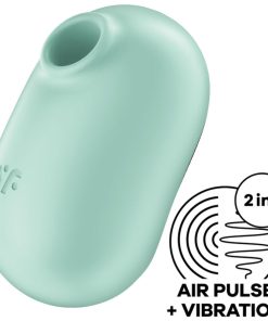 SATISFYER PRO TO GO 2 DOUBLE AIR PULSE STIMULATOR  VIBRATOR - BEIGE