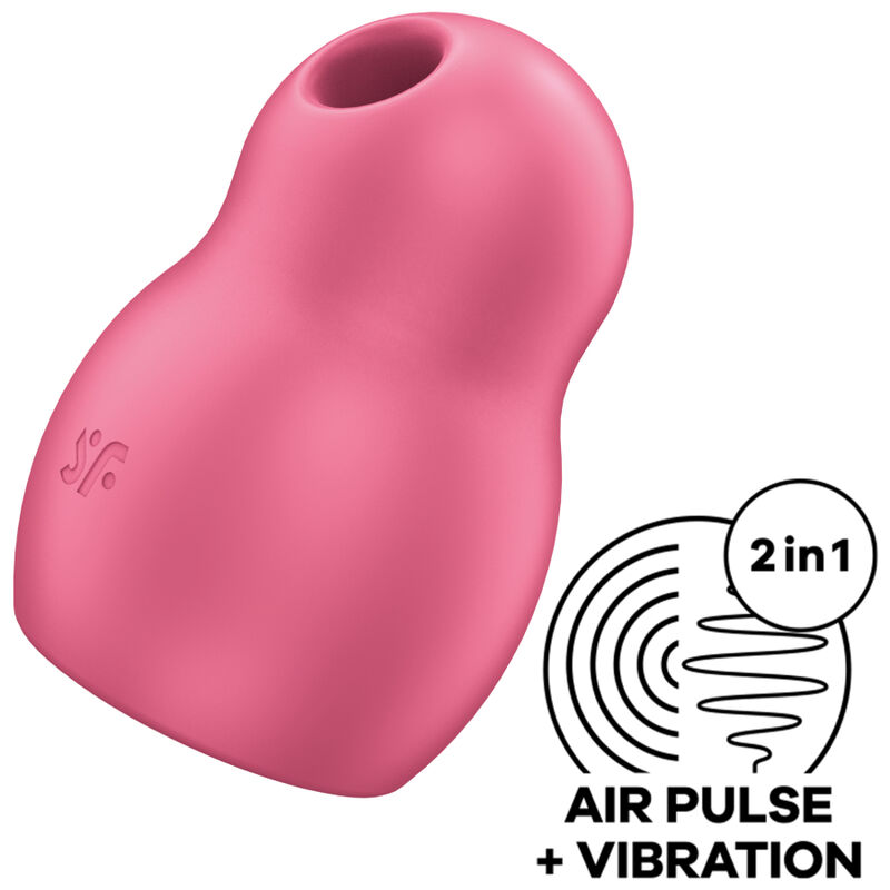 SATISFYER PRO TO GO 1 DOUBLE AIR PULSE STIMULATOR VIBRATOR - RED